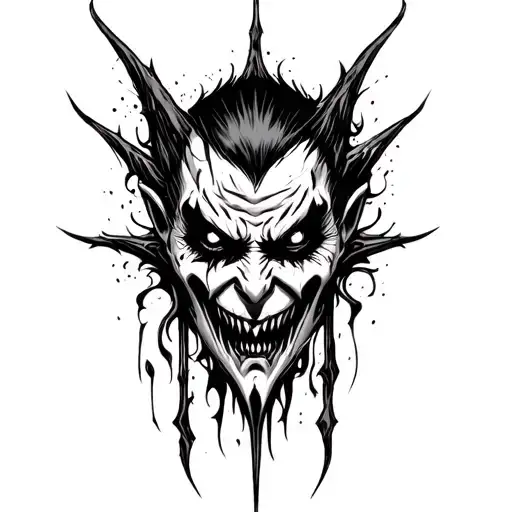 evil dark face tattoo design idea