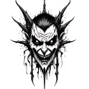 evil dark face tattoo design idea