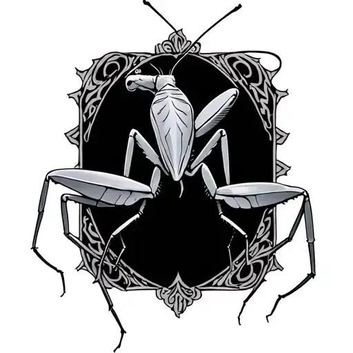 Praying mantis tattoo design idea