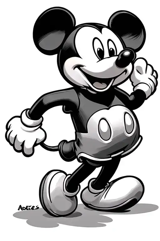 Mickey Mouse running tattoo design idea