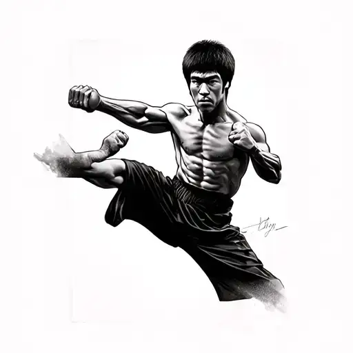 Bruce Lee tattoo design idea