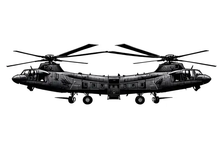 blackhawk helicopter tattoo design idea