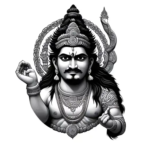 God Hanuman tattoo design idea