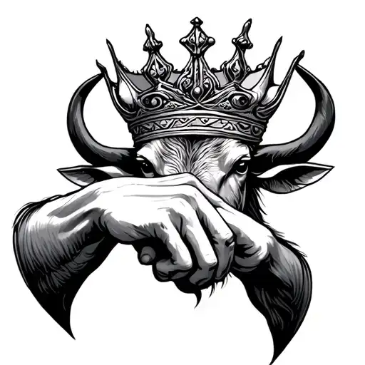 taurus sign pinky promise crown tattoo design idea