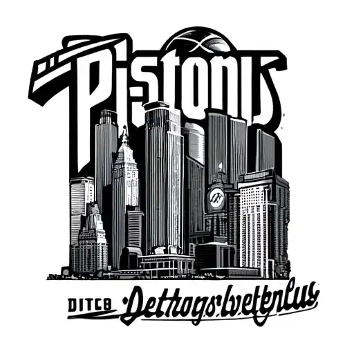 detroit pistons basketball city tattoo design idea