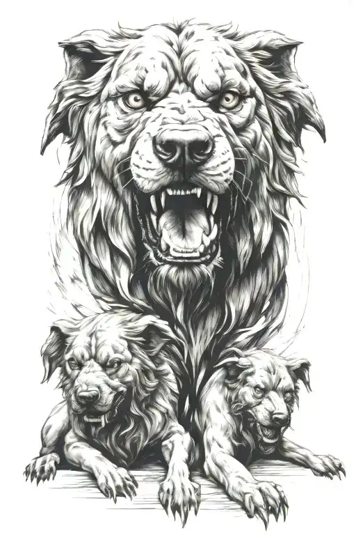 Cerberus tattoo design idea