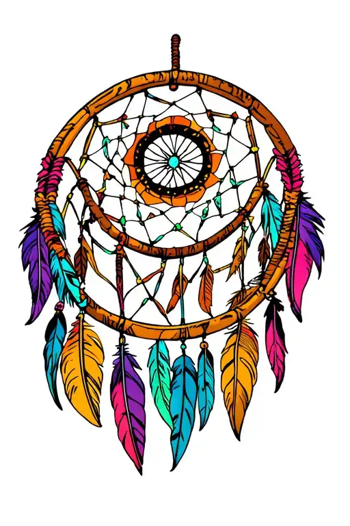 Stack Cynn Andi Peter inside a circle to be used in a Dream Catcher with 3 feathers that are colored.  Put the names tattoo design idea