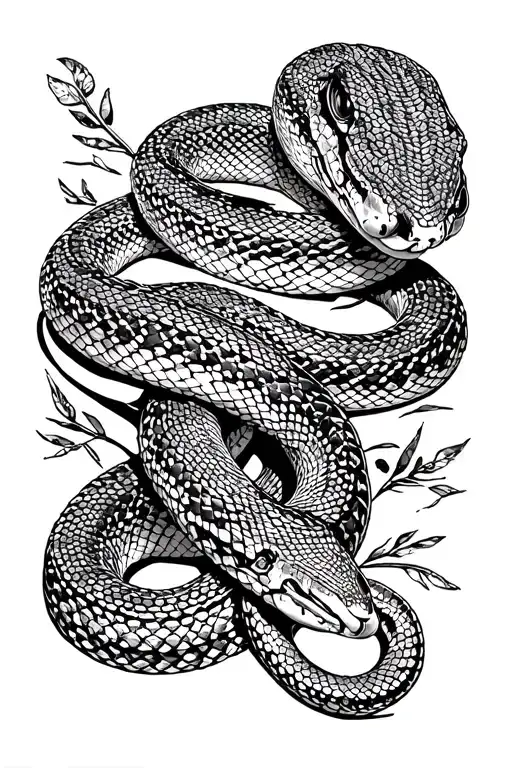 Western Diamondback Rattlesnake wrapping tattoo design idea