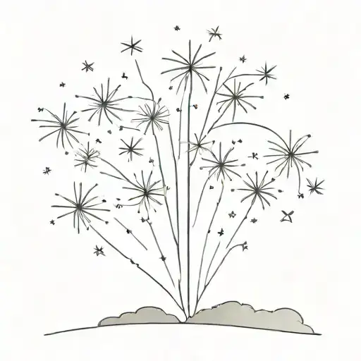 fireworks exploding in the night tattoo design idea