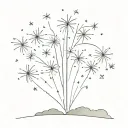 fireworks exploding in the night tattoo design idea