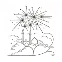 fireworks exploding in the night tattoo design idea