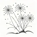 fireworks exploding in the night tattoo design idea