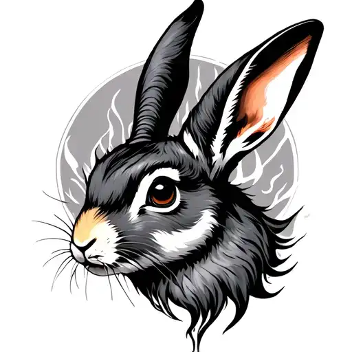 capricorn fire rabbit tattoo design idea