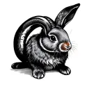 capricorn fire rabbit tattoo design idea