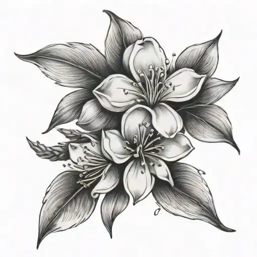Almond blossoming tattoo design idea