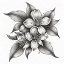 Almond blossoming tattoo design idea