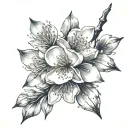 Almond blossoming tattoo design idea