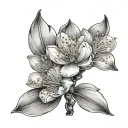 Almond blossoming tattoo design idea