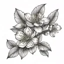 Almond blossoming tattoo design idea