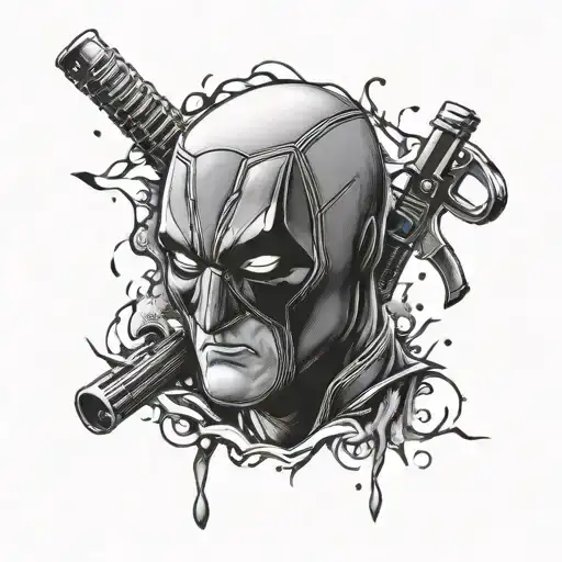 deadpool mix with joker tattoo design idea