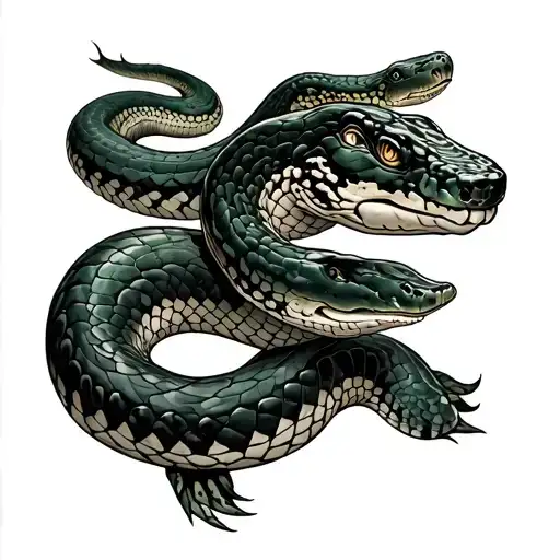 Green Anaconda tattoo design idea