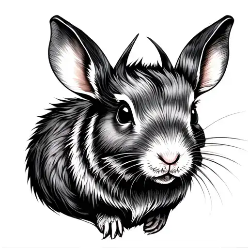 zodiac animals rat, ox and rabbit as a geography tattoo style tattoo design idea