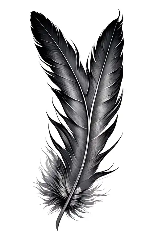 a feather signifying overcoming  tattoo design idea