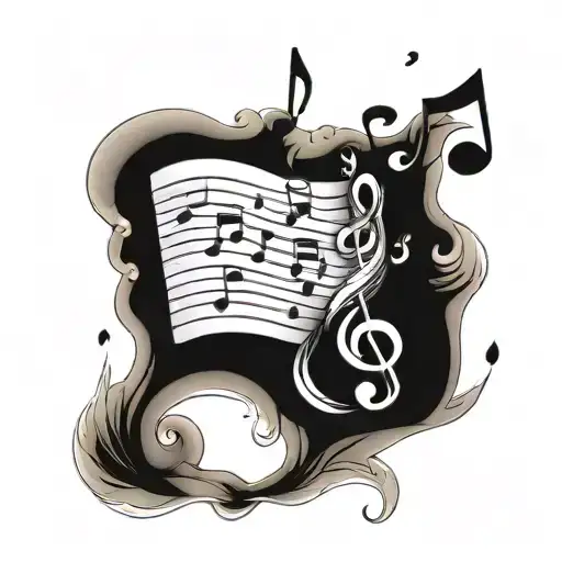 You Need Love with Music Notes tattoo design idea