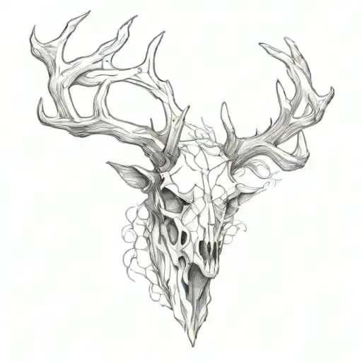 a deer skull tattoo design idea