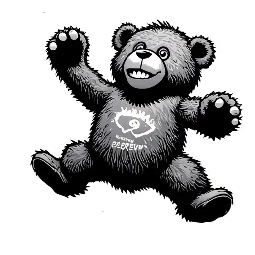 sour patch kid dancing like grateful dead bear tattoo design idea