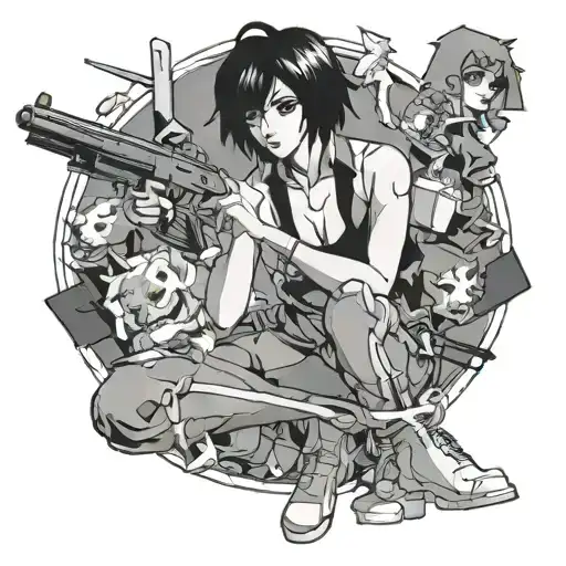 Faye Valentine Cowboy Bebop full body tattoo design idea