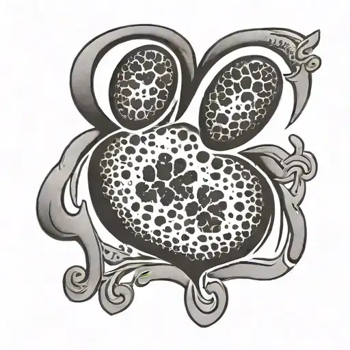paw print heart tattoo design idea