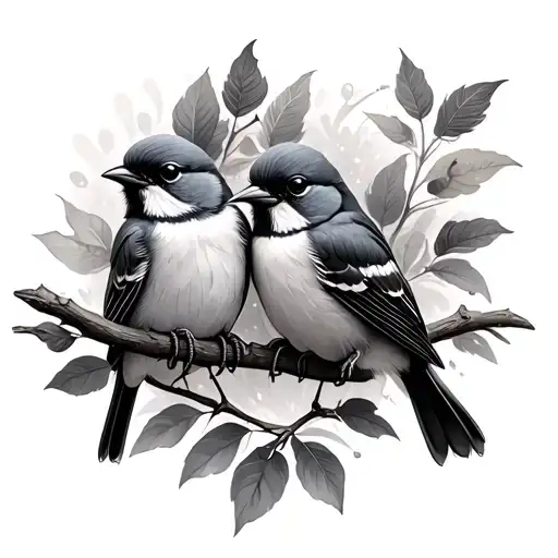 3 little birds perched tattoo design idea