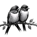3 little birds perched tattoo design idea