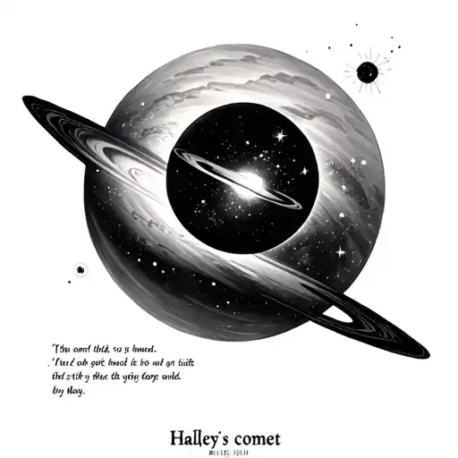 Halley's comet by Billie Eilish lyrics incorporated tattoo design idea