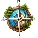 lebanese cedar tree and compass tattoo design tattoo design idea