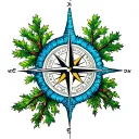 lebanese cedar tree and compass tattoo design tattoo design idea
