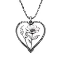 heart shaped locket with flower in it tattoo design idea