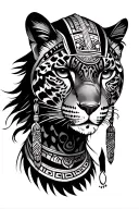jaguar princess Aztec warrior tattoo design idea