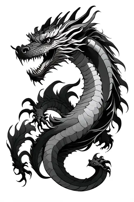 aggressive jade dragon tattoo design idea