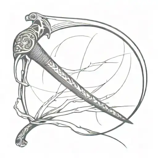 bloody scythe  tattoo design idea