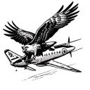 Hawk jumping over a plane tattoo design idea