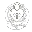 name and heart shaped lock tattoo design idea