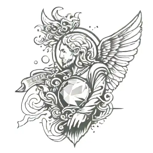 minimalist, stoic, discipline, law, gem, in hand tattoo design idea