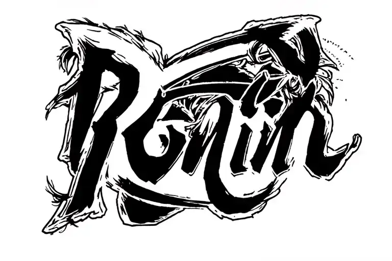 "Ronin" sabre zorro one piece anime tattoo design idea