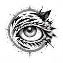 Third eye. No. 9, planet mars, star Aries ram, moon Leo, spirit tiger, blood AB+ water element  tattoo design idea