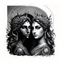 virgo and aquarius zodiac sign tattoo design idea