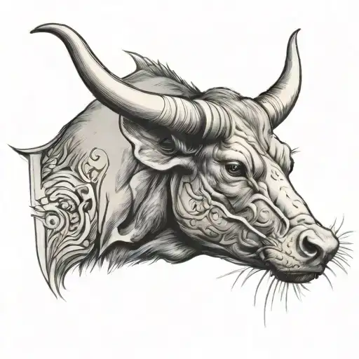 half rat half bull tattoo design idea