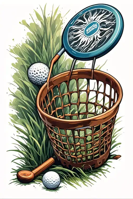 A disc golf basket tattoo design idea