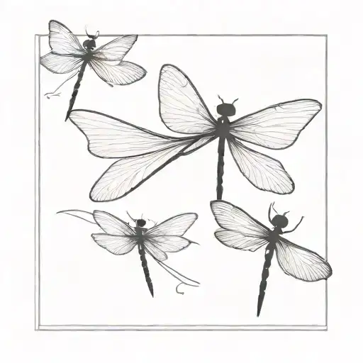 2 simple dragon flies but with a unique touch tattoo design idea